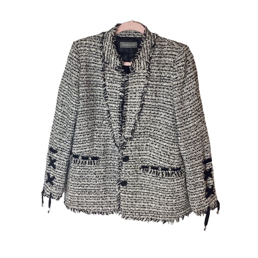 Bagatelle Blazer Black and White Tweed‎ Velvet Medium
